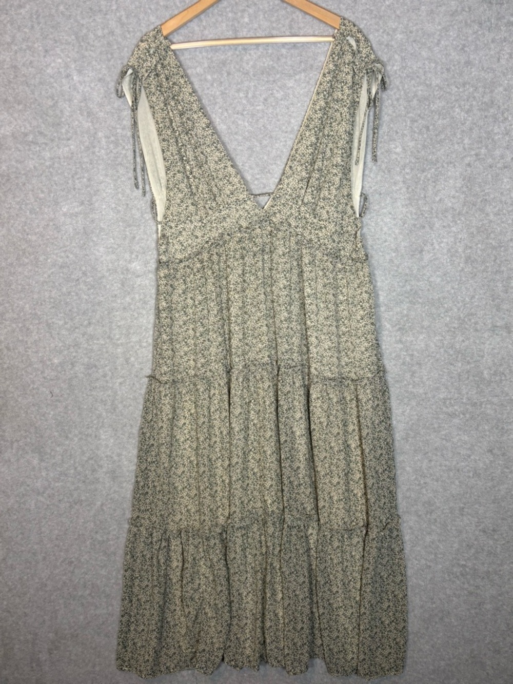 Lulus Wandering Wistfully Floral Print Tiered Maxi Dress-Cream-Women Size XL - Picture 4 of 8